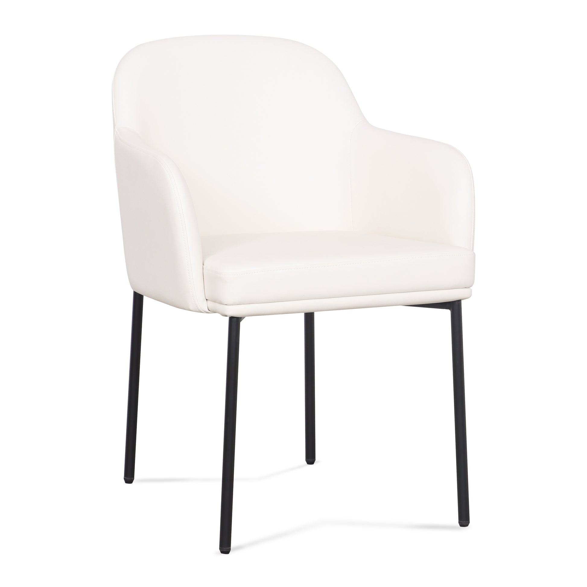 Sydney Performance Vegan Leather Armchair - Set of 2 - Cream - Image 3