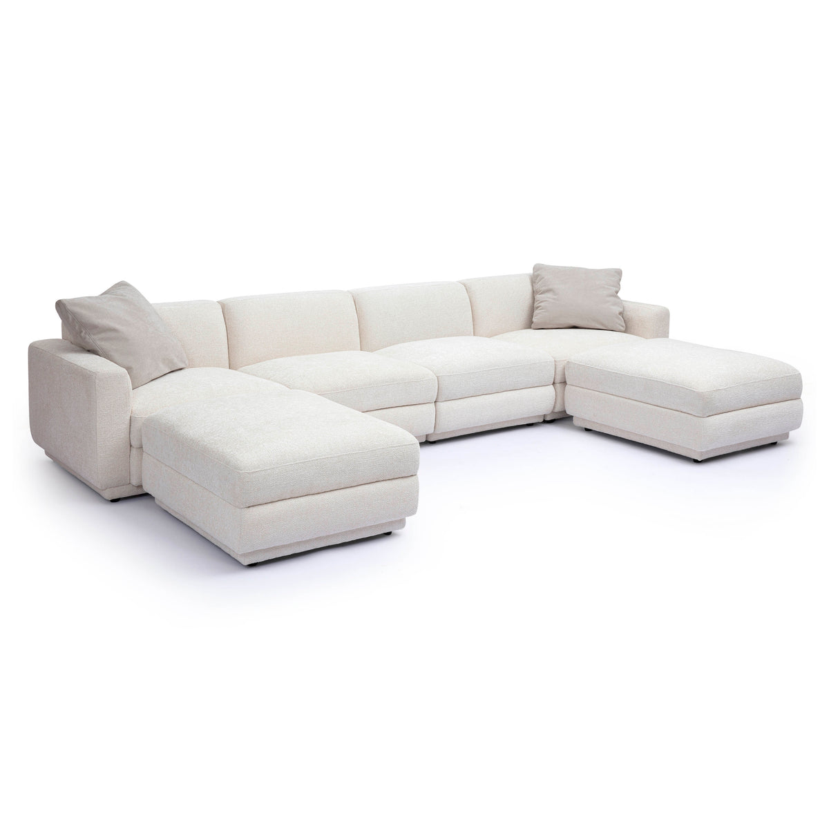 Perry 6-Piece Modular U-Sectional - Cream - Image 3
