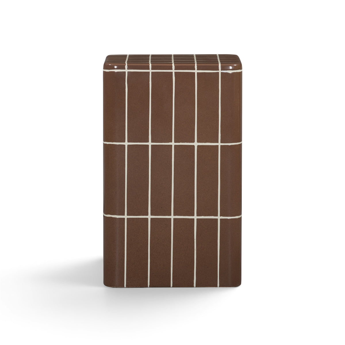 Tatiana Square Concrete Indoor/Outdoor Side Table - Terracotta - Image 2