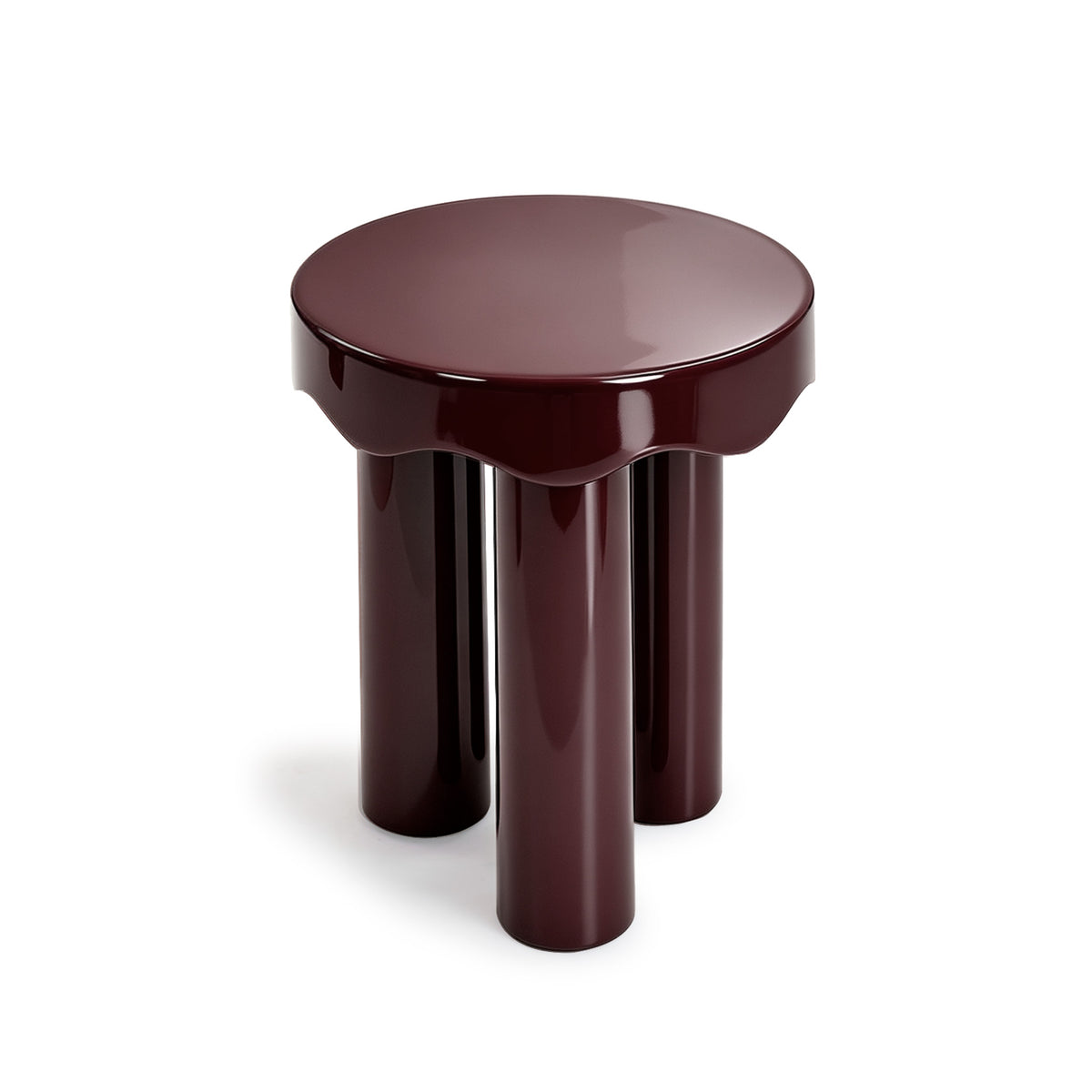Casper High Gloss Nesting Side Table Set - Burgundy - Image 5