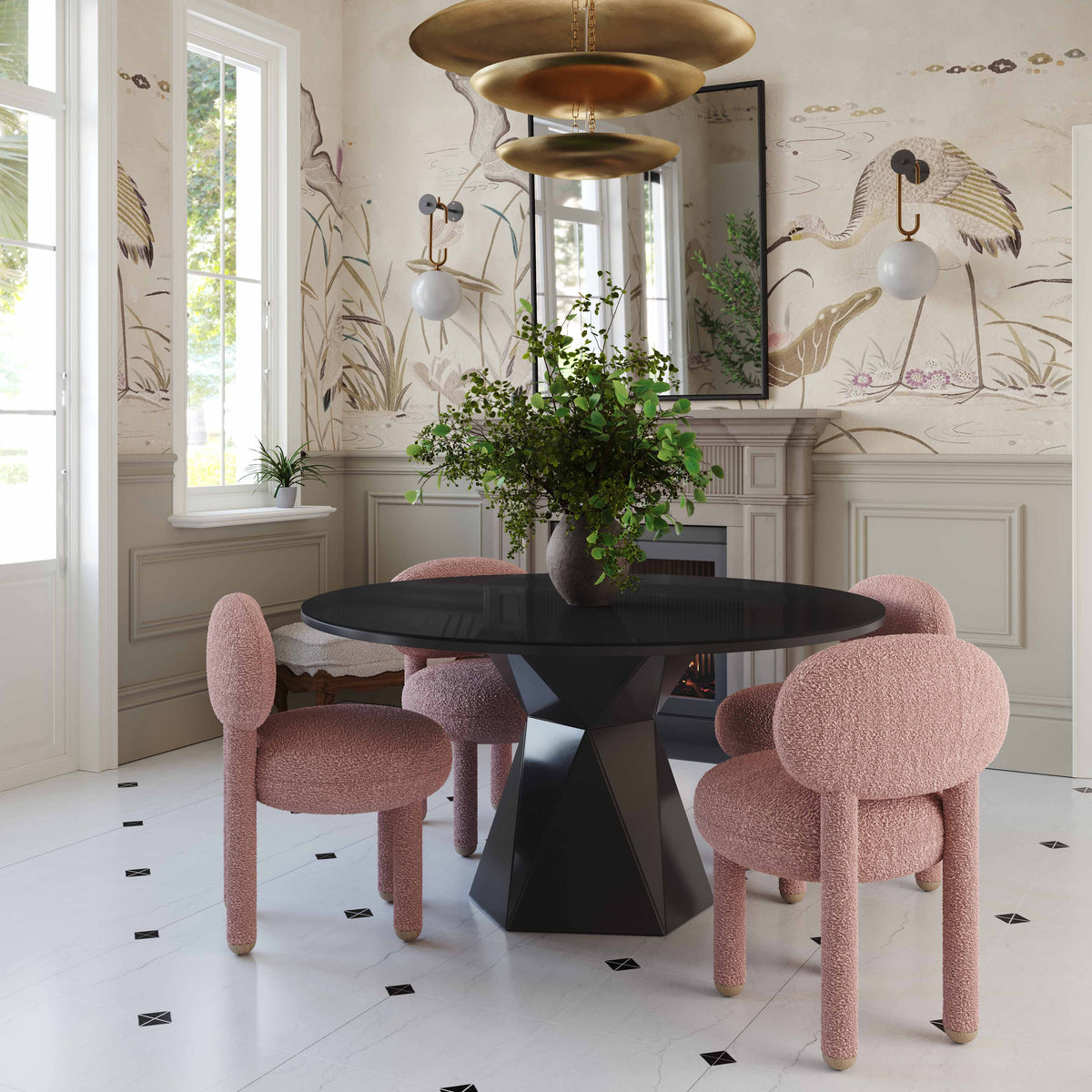 Manu Performance Fabric Side Chair - Pink - Image 2