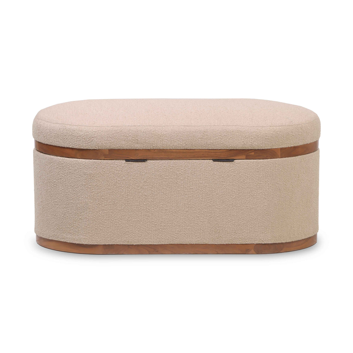 Olivier 41" Oval Storage Ottoman - Ivory - Image 5