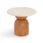 Cynthia Concrete Indoor/Outdoor Side Table - Travertine,Walnut Brown - Image 4