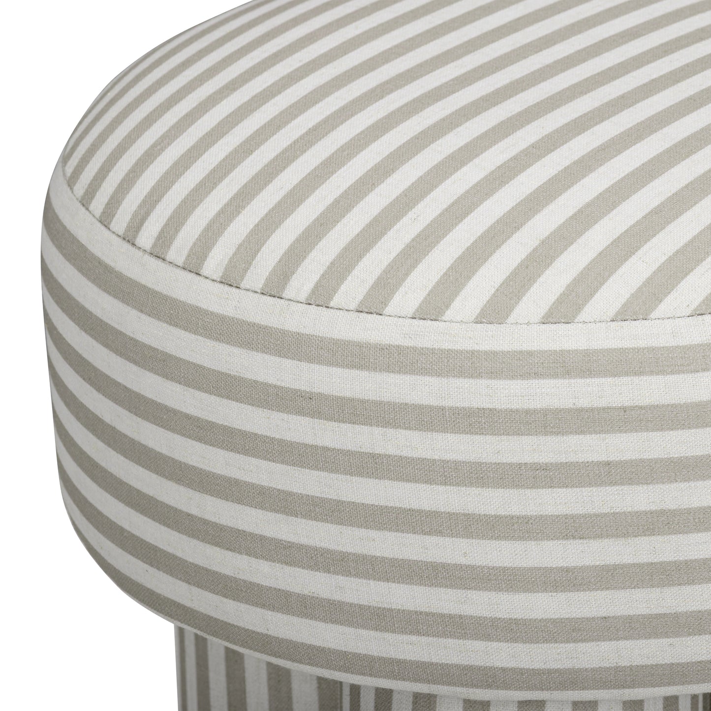 Masha Linen Accent Stool - Khaki Stripes - Image 5