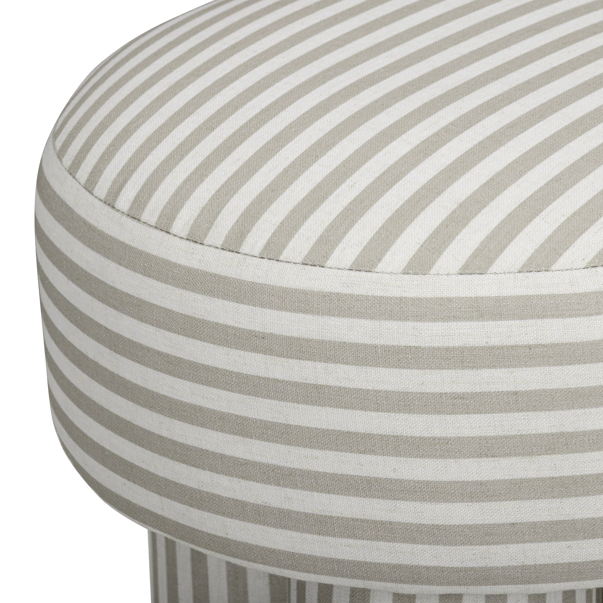 Masha Linen Accent Stool - Khaki Stripes - Image 5