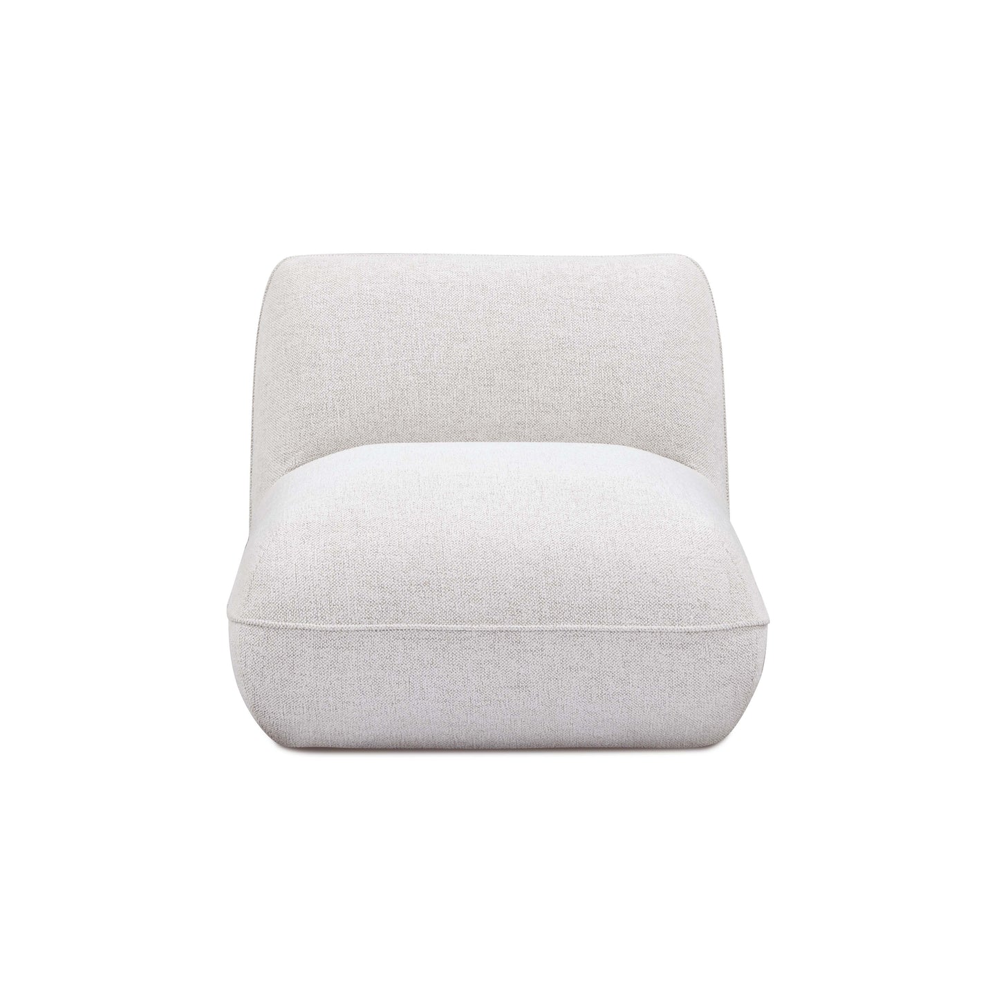 Arezza Stone White Contract-Grade Basketweave Chenille Armless Chair - Image 3