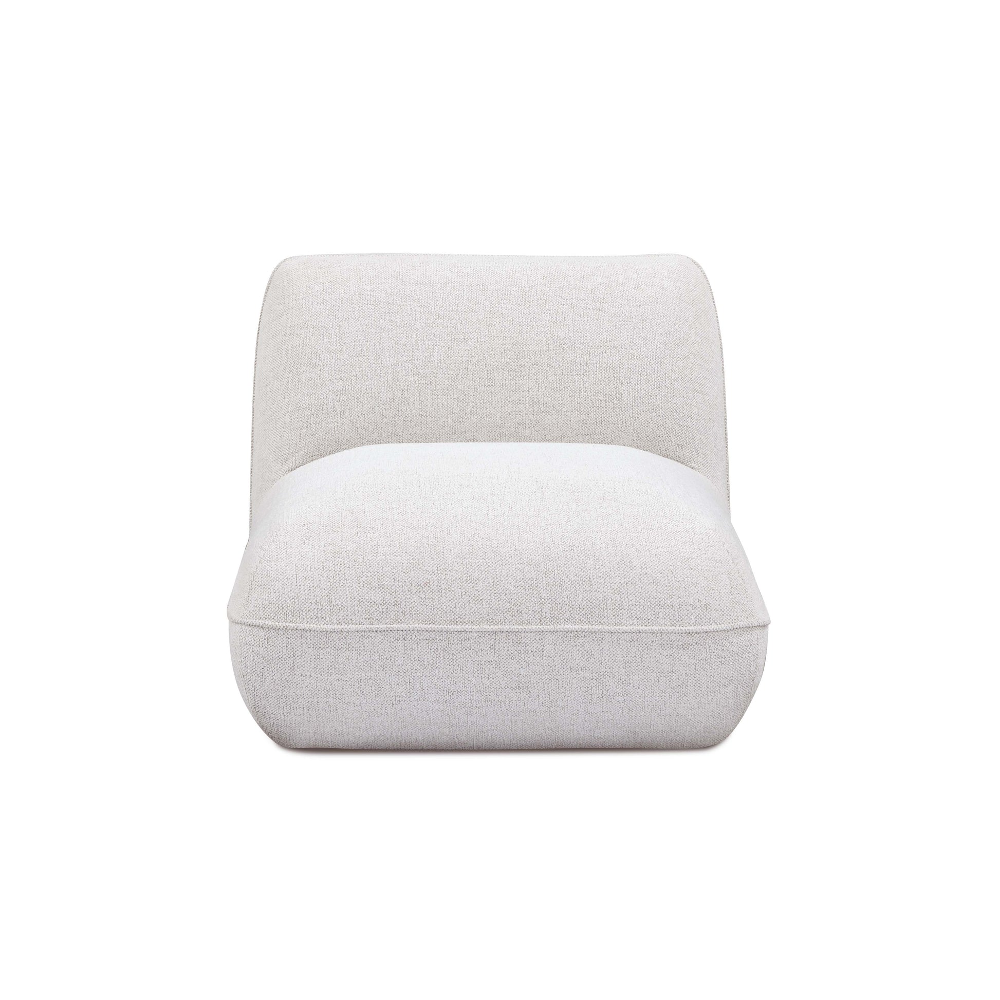Arezza Stone White Contract-Grade Basketweave Chenille Armless Chair - Image 3