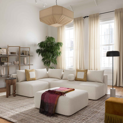 Hangover 4-Piece Modular Chaise Sectional - Cream - Image 1