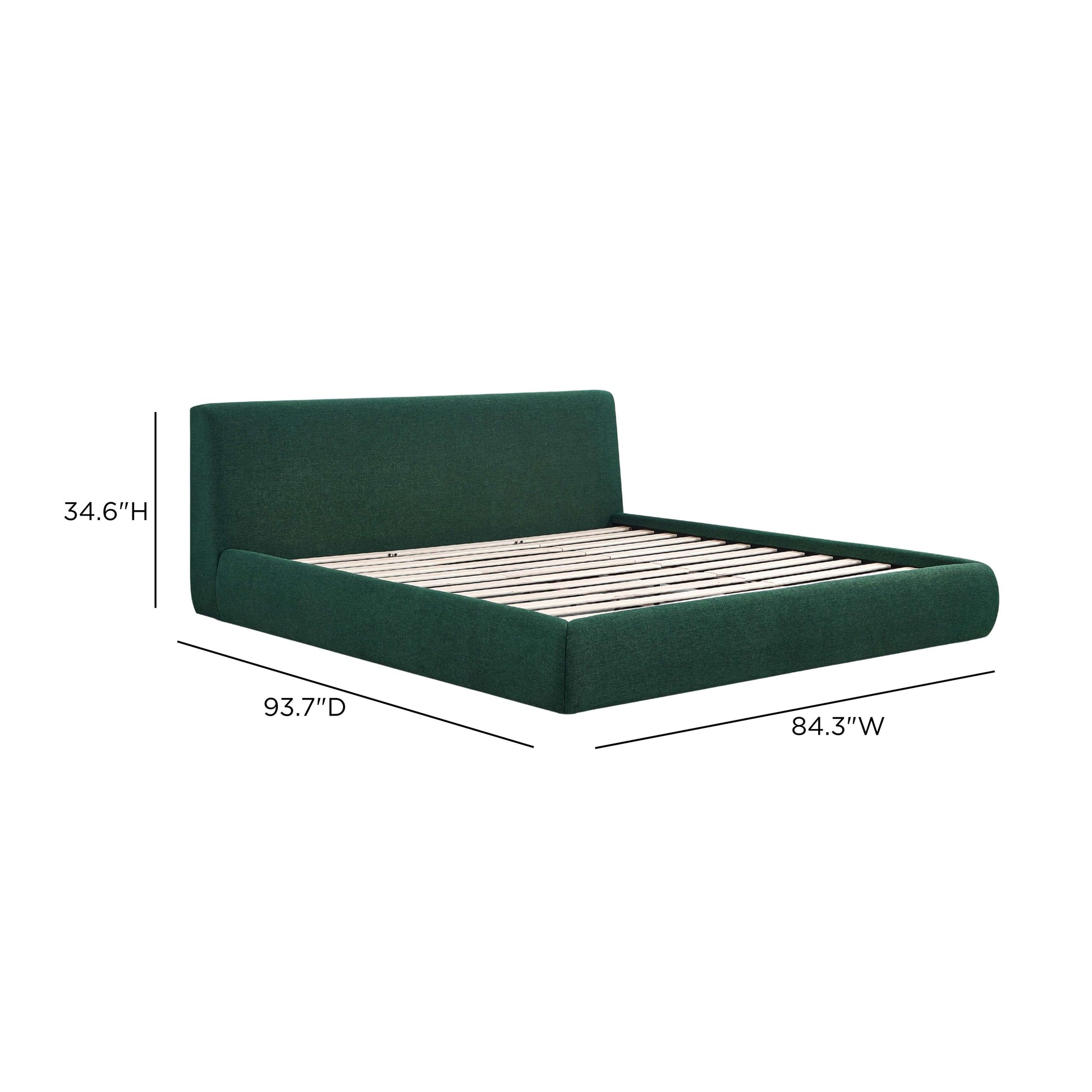 Isla Upholstered Bed - Forest Green / King - Image 10
