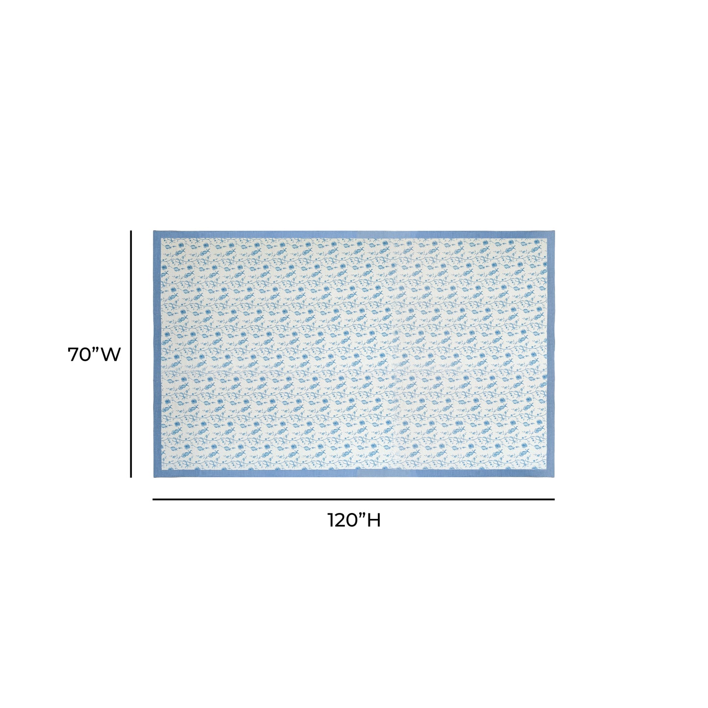 Dolce Natural Cotton Table Cloth - Baby Blue / 70