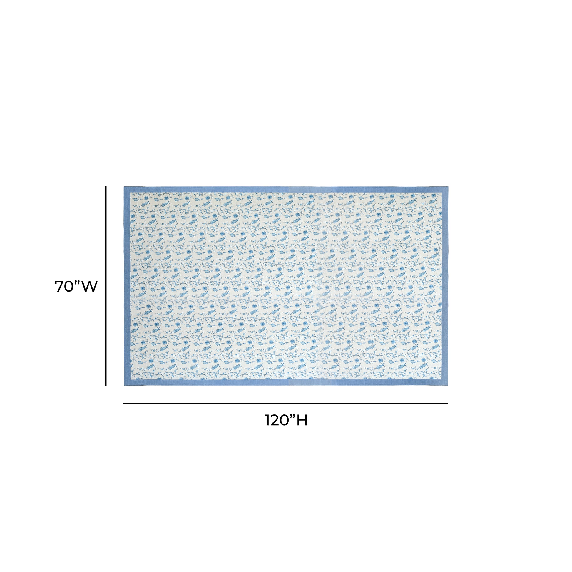 Dolce Natural Cotton Table Cloth - Baby Blue / 70" x 120" - Image 6