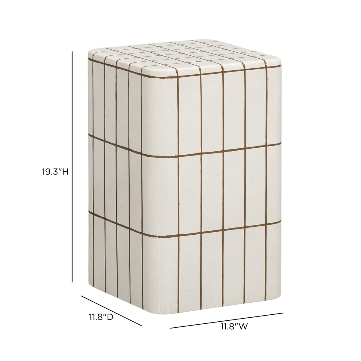 Tatiana Square Concrete Indoor/Outdoor Side Table - Ecru - Image 5