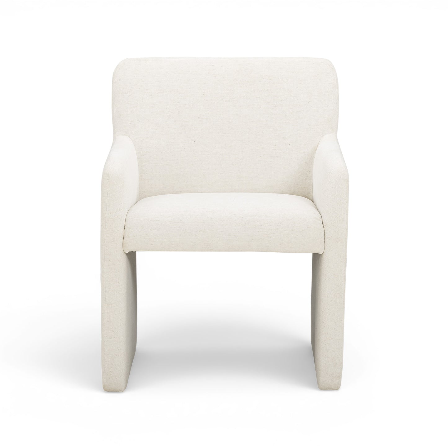 Crawley Performance Linen Chenille Dining Chair - Cotton White - Image 2