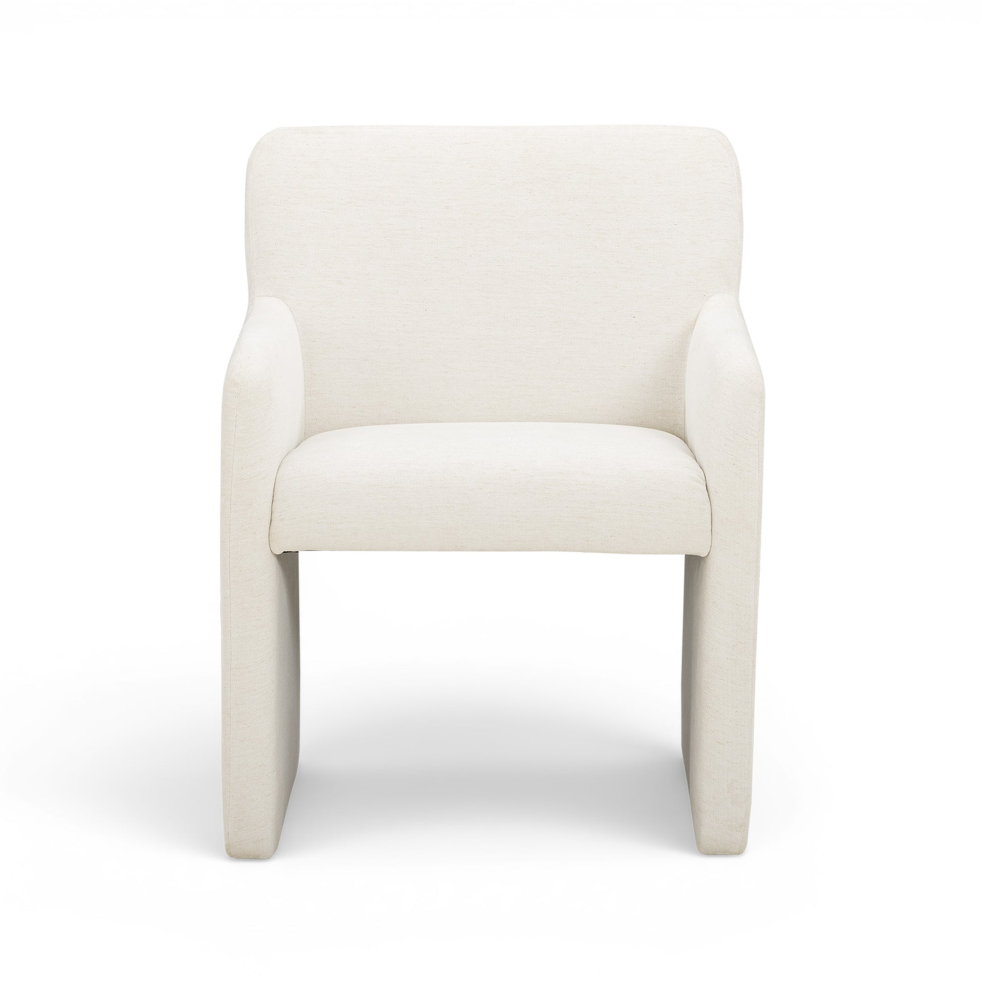 Crawley Performance Linen Chenille Dining Chair - Cotton White - Image 2