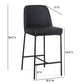 Sydney Performance Vegan Leather Counter Stool - Set of 2 - Black - Image 8