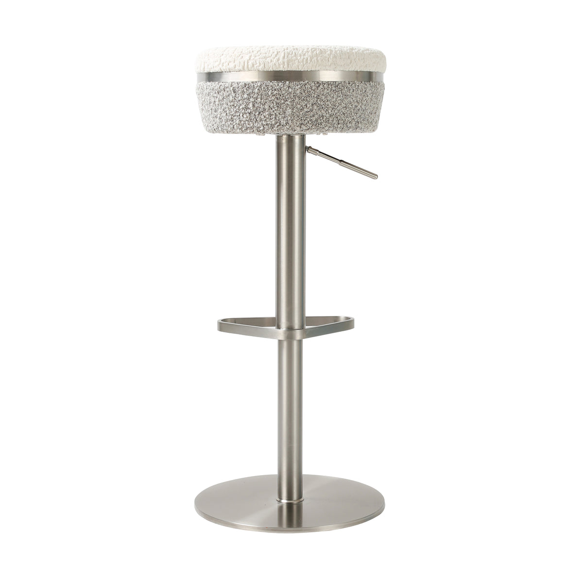 Astro Performance Vegan Leather Adjustable Stool - White/Grey - Image 5