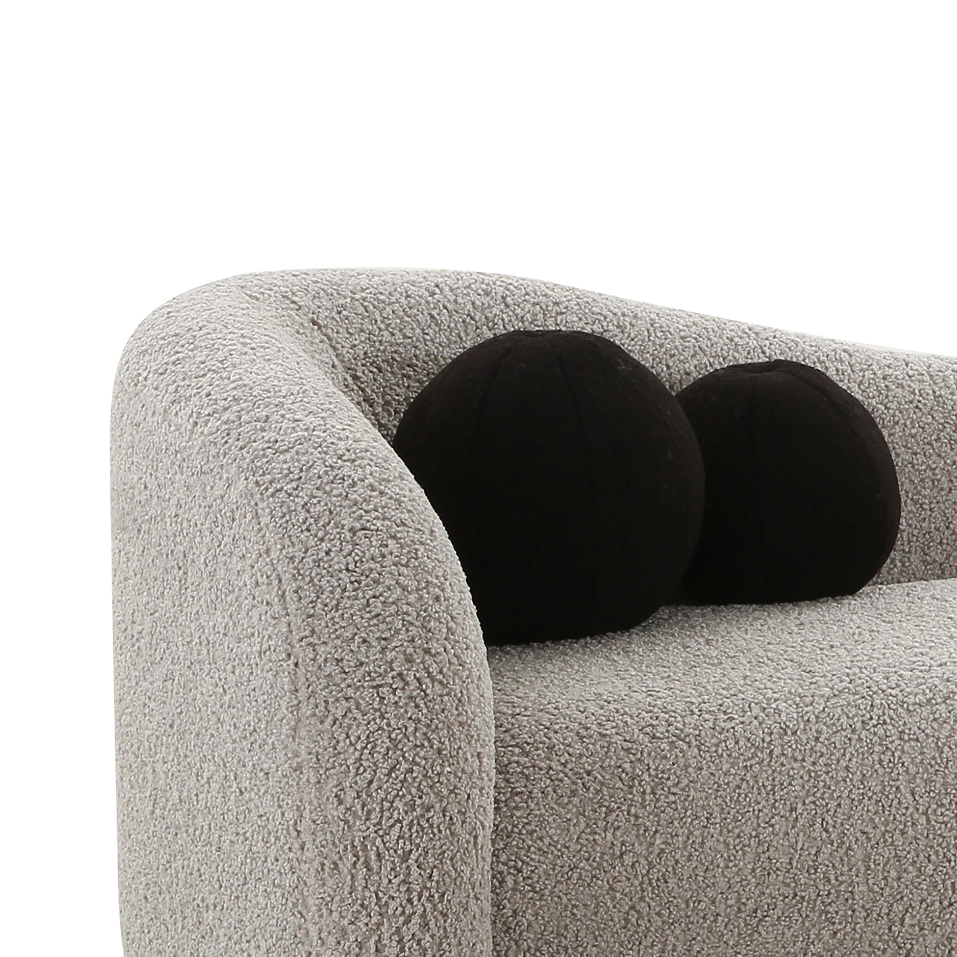 Leonie Faux Shearling Sofa (84"-103") - Grey / 103" - Image 4