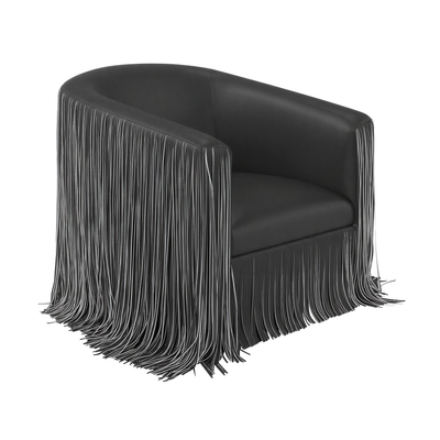 Shag Me Performance Vegan Leather Swivel Accent Chair - Image 1