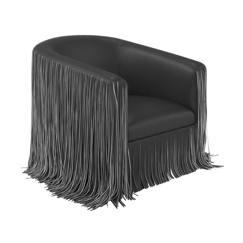 Shag Me Performance Vegan Leather Swivel Accent Chair