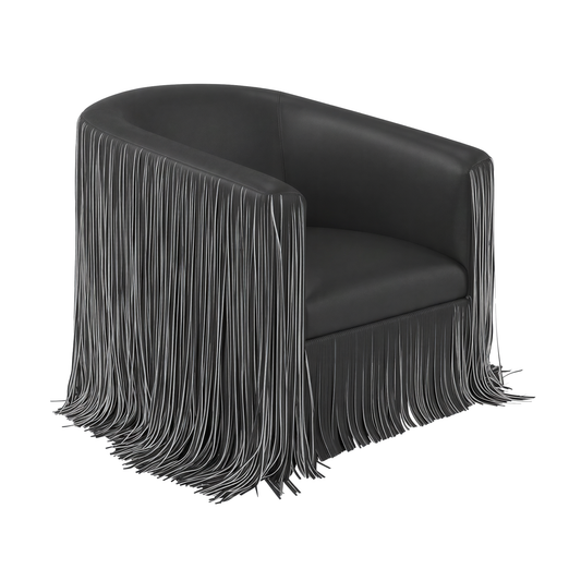 Shag Me Performance Vegan Leather Swivel Accent Chair - Image 1