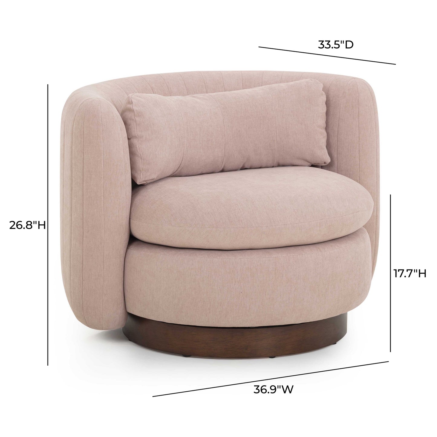 Nura Swivel Accent Chair - Pink - Image 7