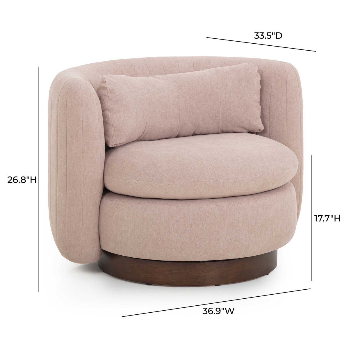 Nura Swivel Accent Chair - Pink - Image 7