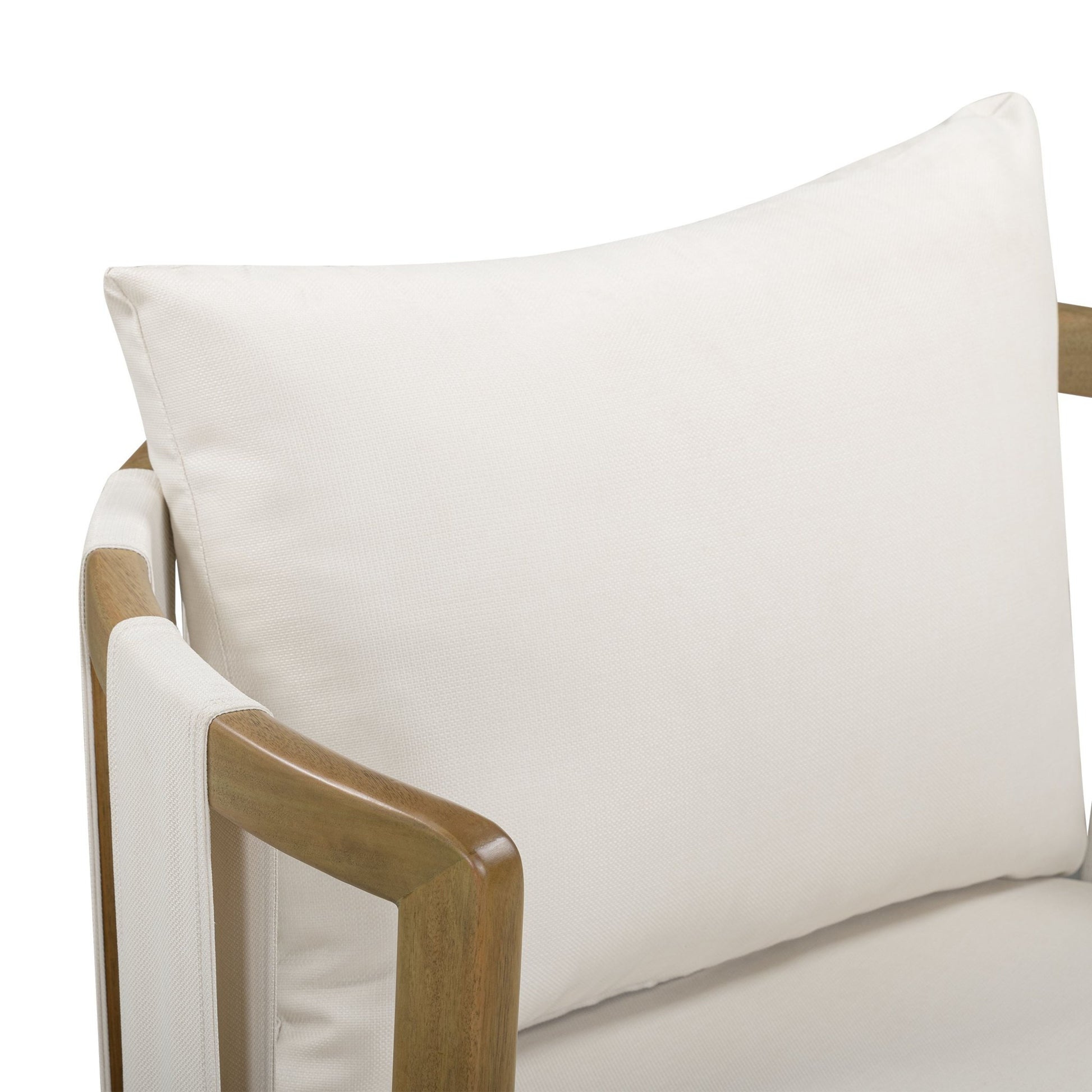 Paolo Cream Upcycled Basketweave Fabric Outdoor Accent Chair - Image 5