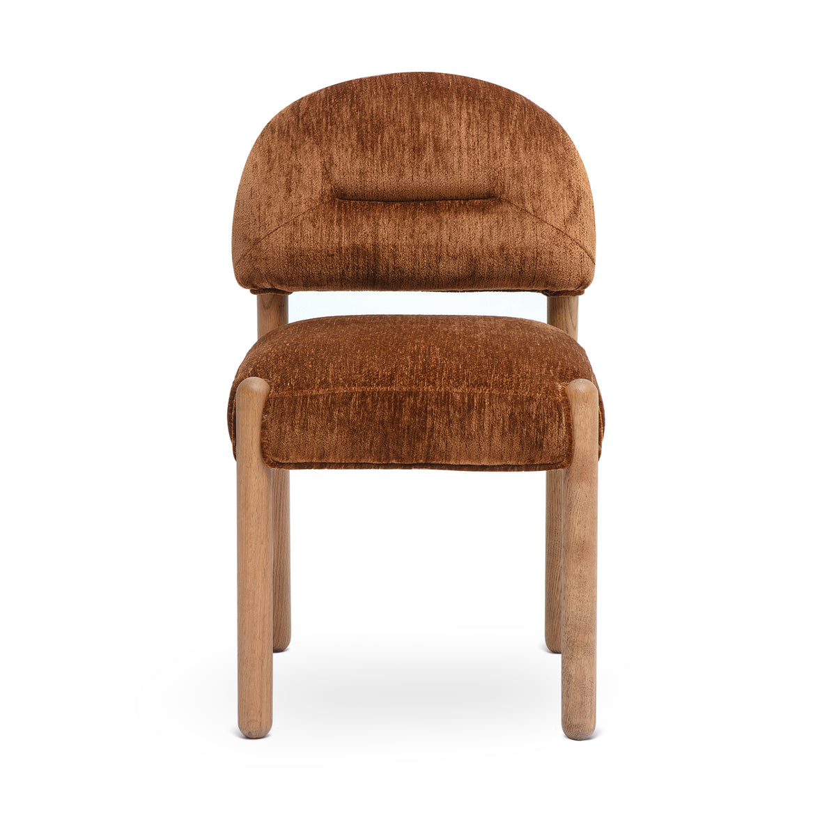 Bruno Thick Performance Chenille Arched Back Dining Chair - Bronze - Image 2