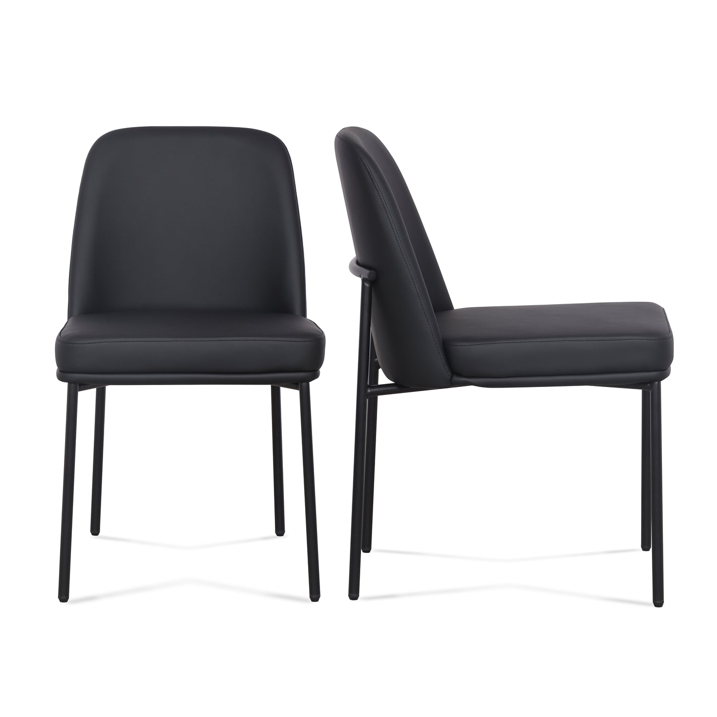 Sydney Performance Vegan Leather Dining Chair - Set of 2 - Black - Image 1