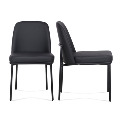 Sydney Performance Vegan Leather Dining Chair - Set of 2 - Black - Image 1
