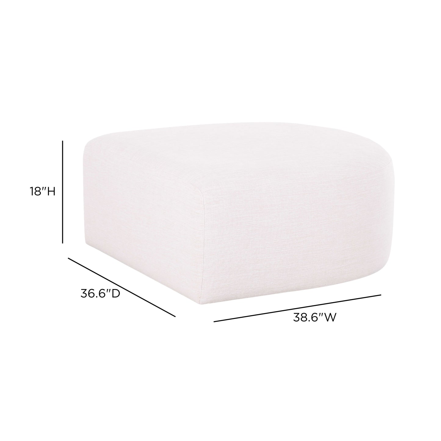Gorge Ottoman - Cream - Image 8