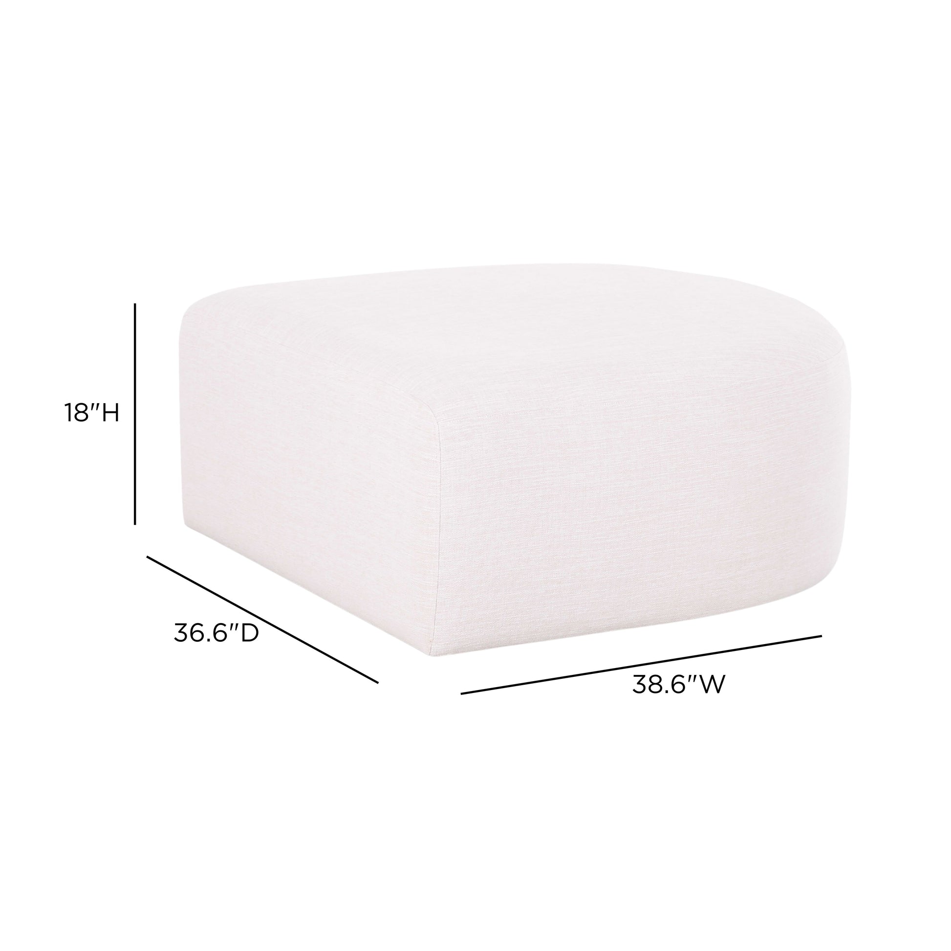 Gorge Ottoman - Cream - Image 8