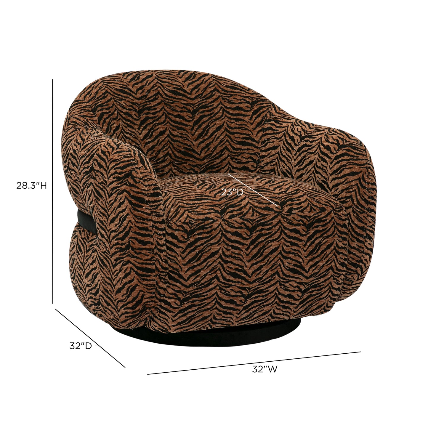 Salma Swivel Chair - Animal Print - Image 6