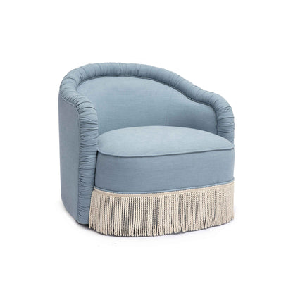 Pamela Tasseled Lounge Accent Chair - Blue - Image 1