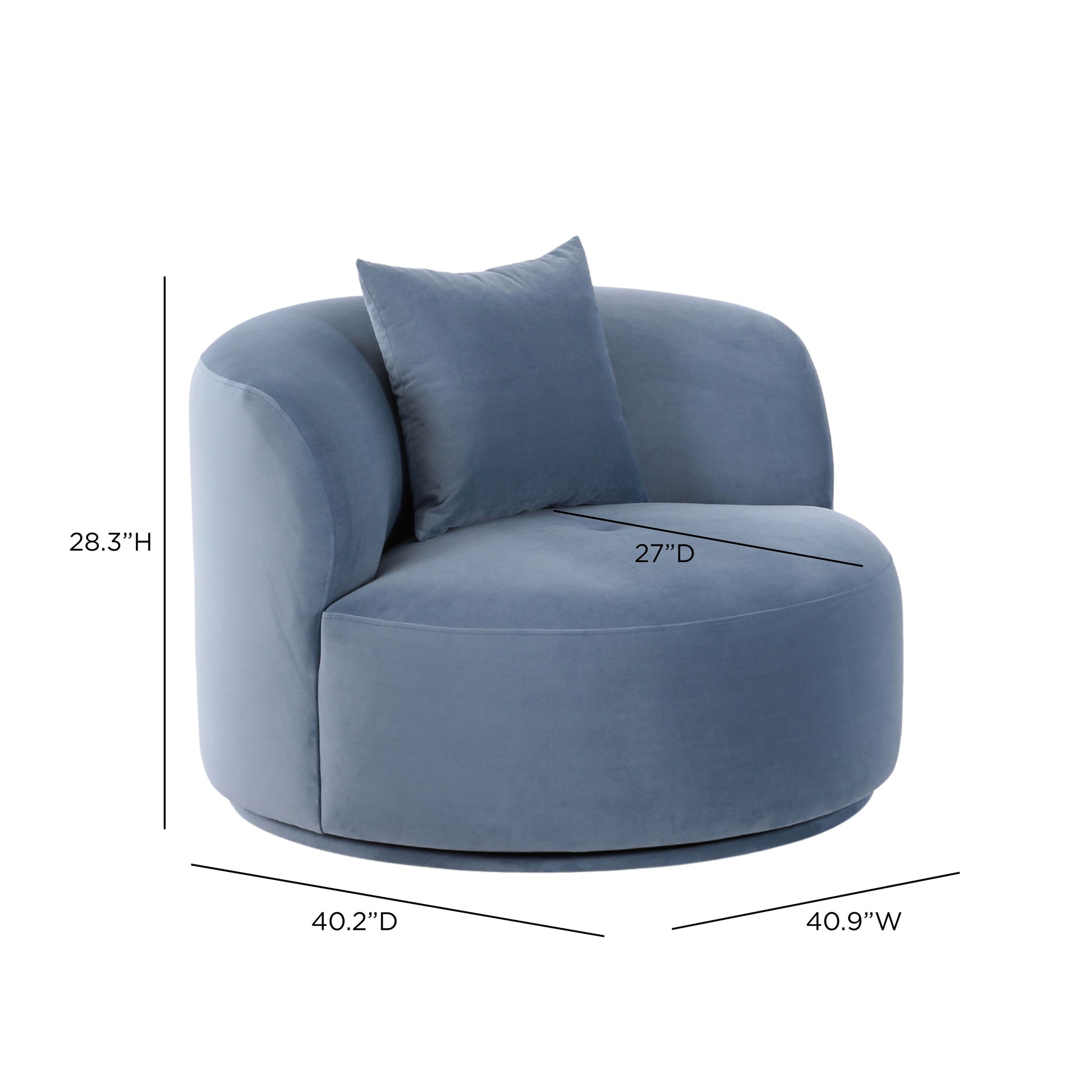Fickle Swivel Accent Chair - Bluestone - Image 9