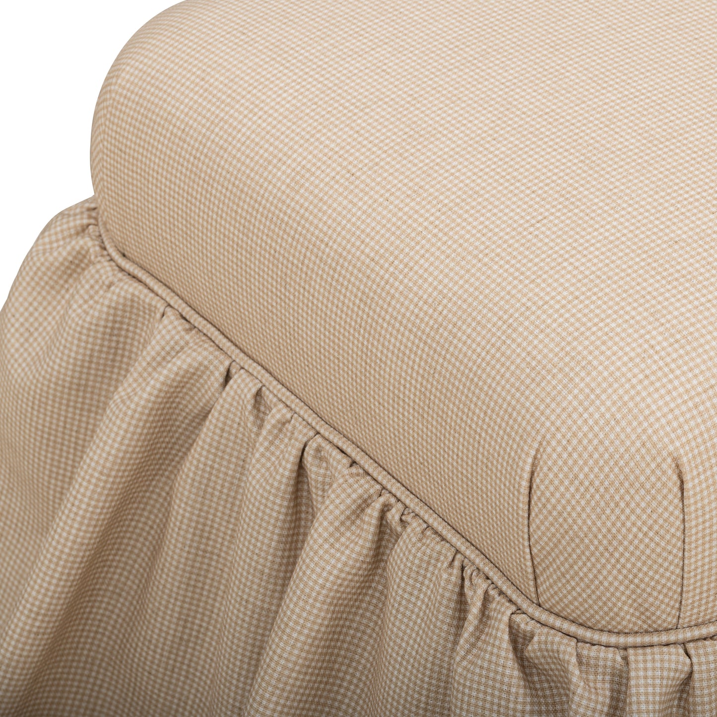 Gertrude Yellow Gingham Performance Linen Skirted Ottoman - Image 5