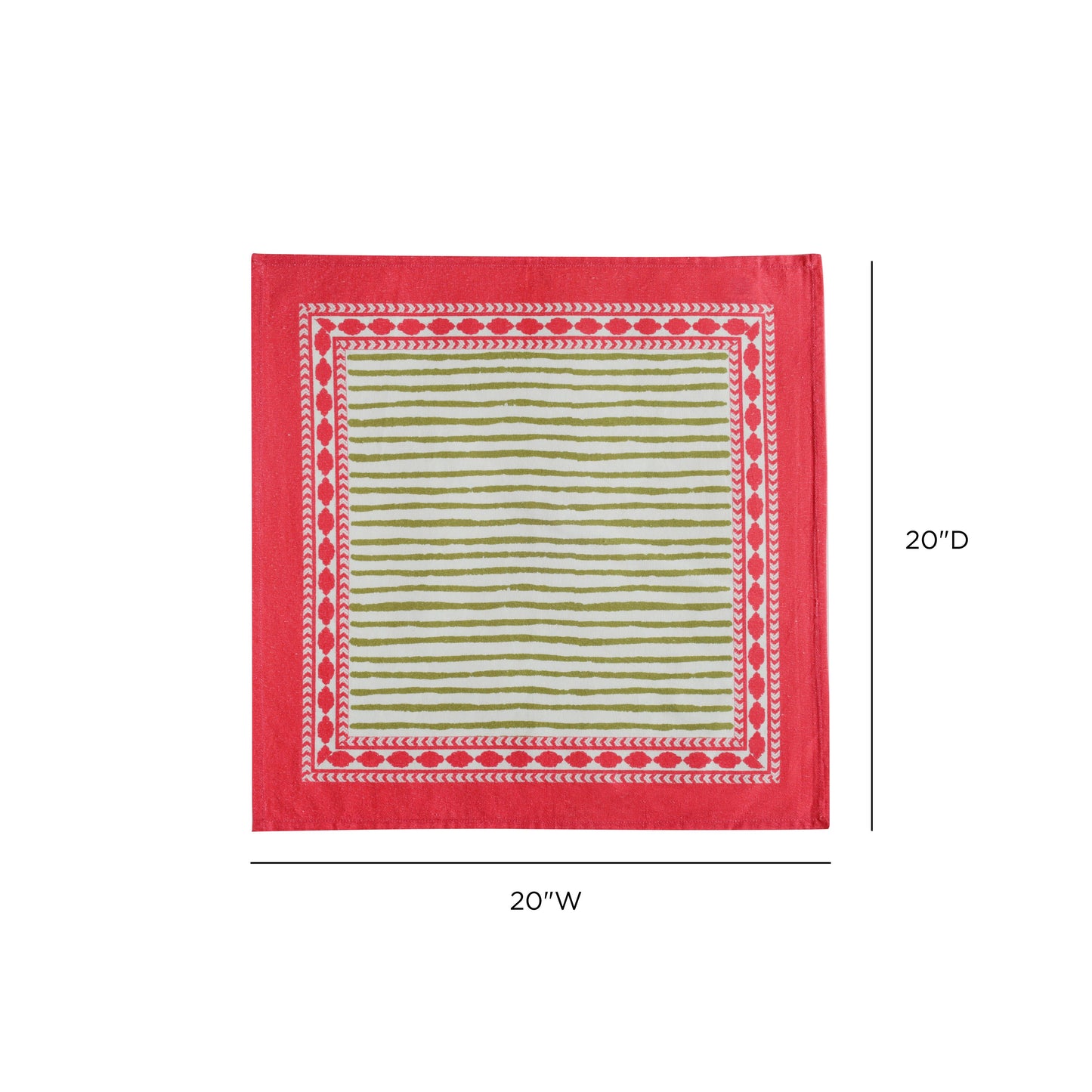 Crissy Cotton Canvas Printed Napkins - Set of 4 - Pink - Image 5