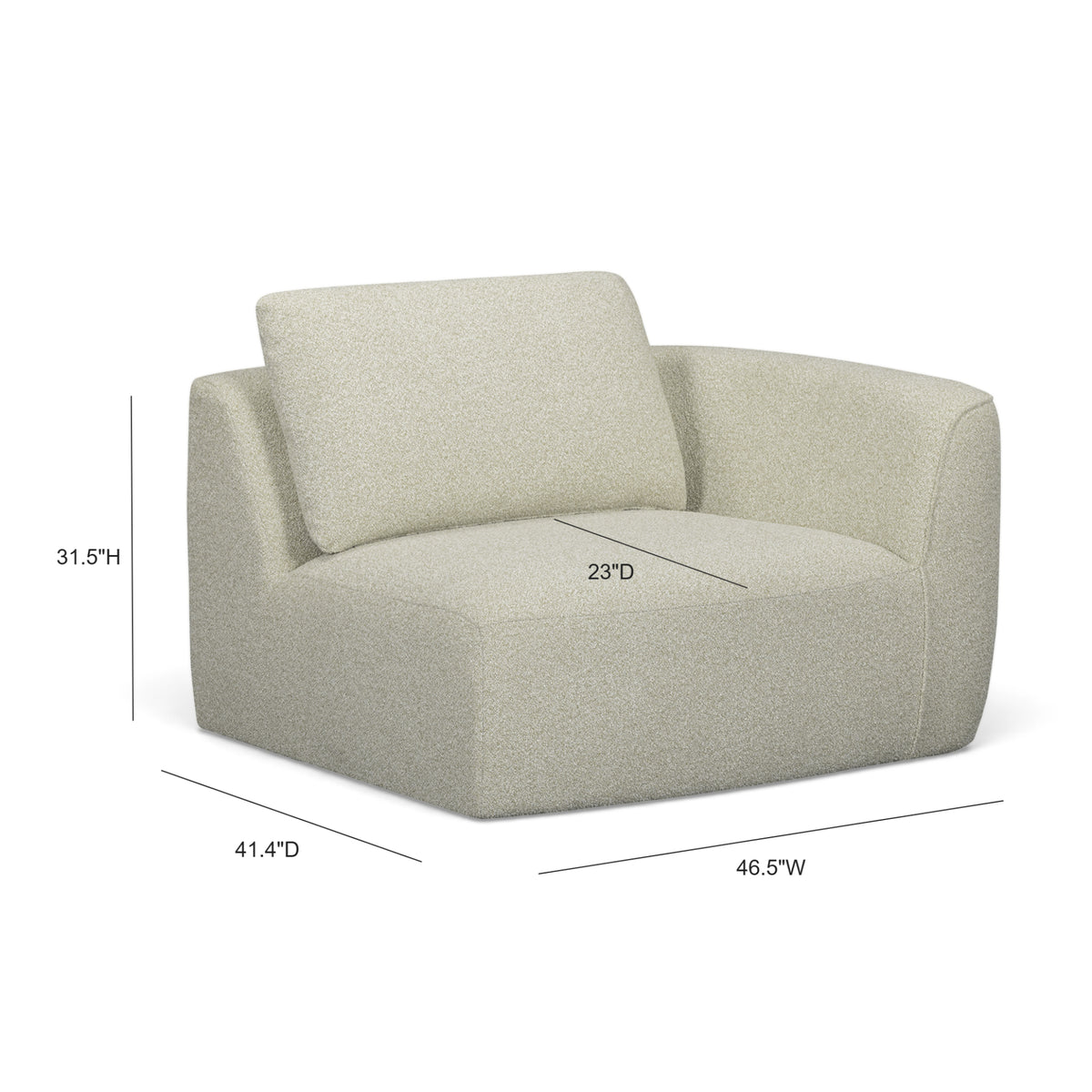 Noor Modular Corner Chair - Wheat / RAF - Image 7
