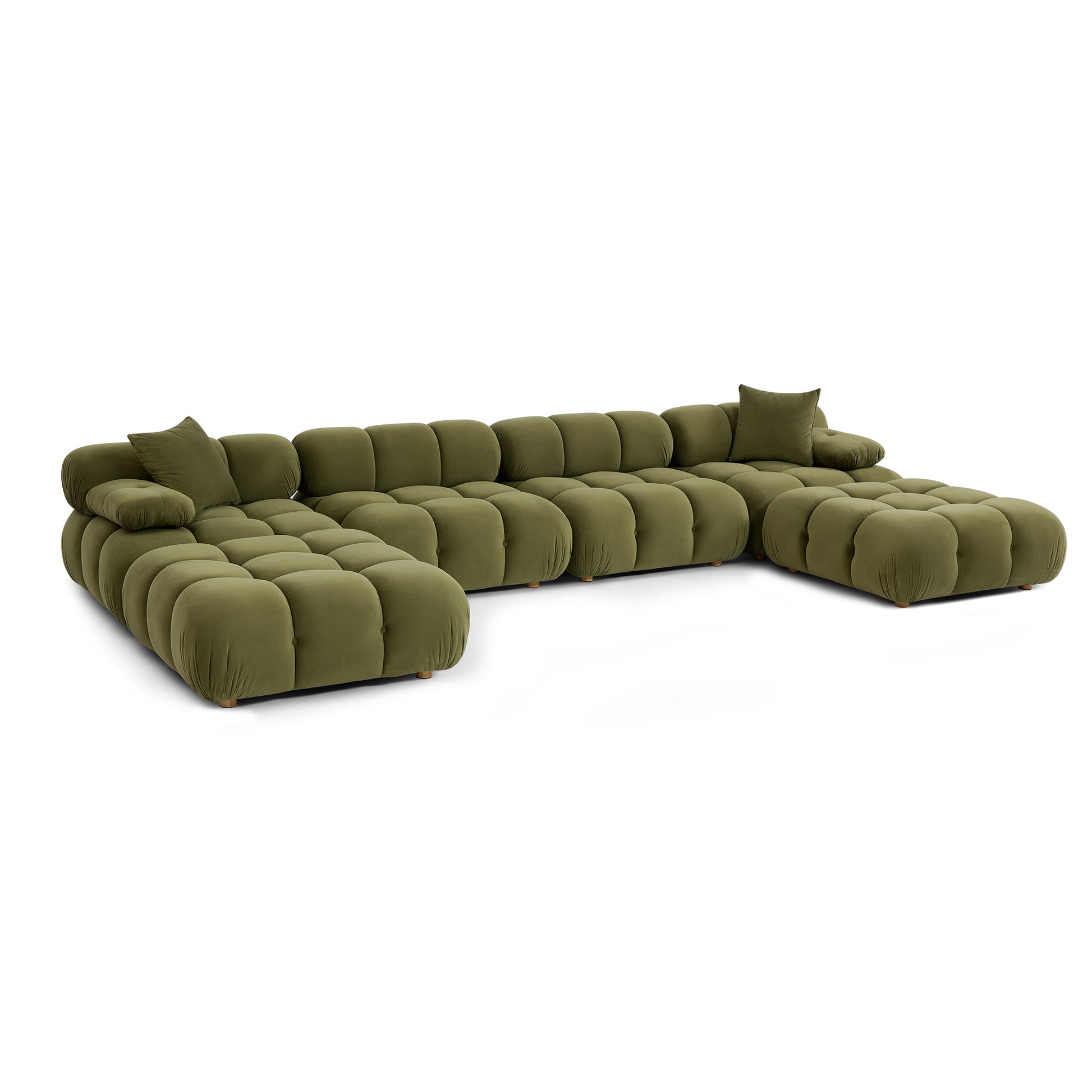 Calliope 6-piece Performance Modular U-Sectional - Olive Green - Image 2
