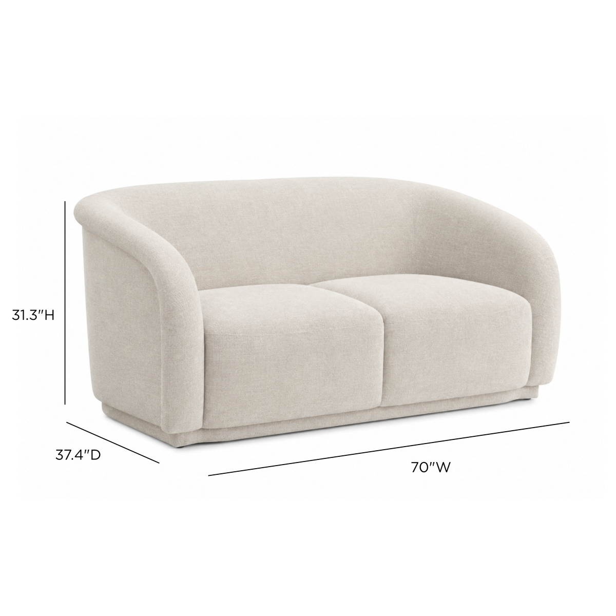 Yara 70" Loveseat by Inspire Me! Home Decor - Sand - Image 5