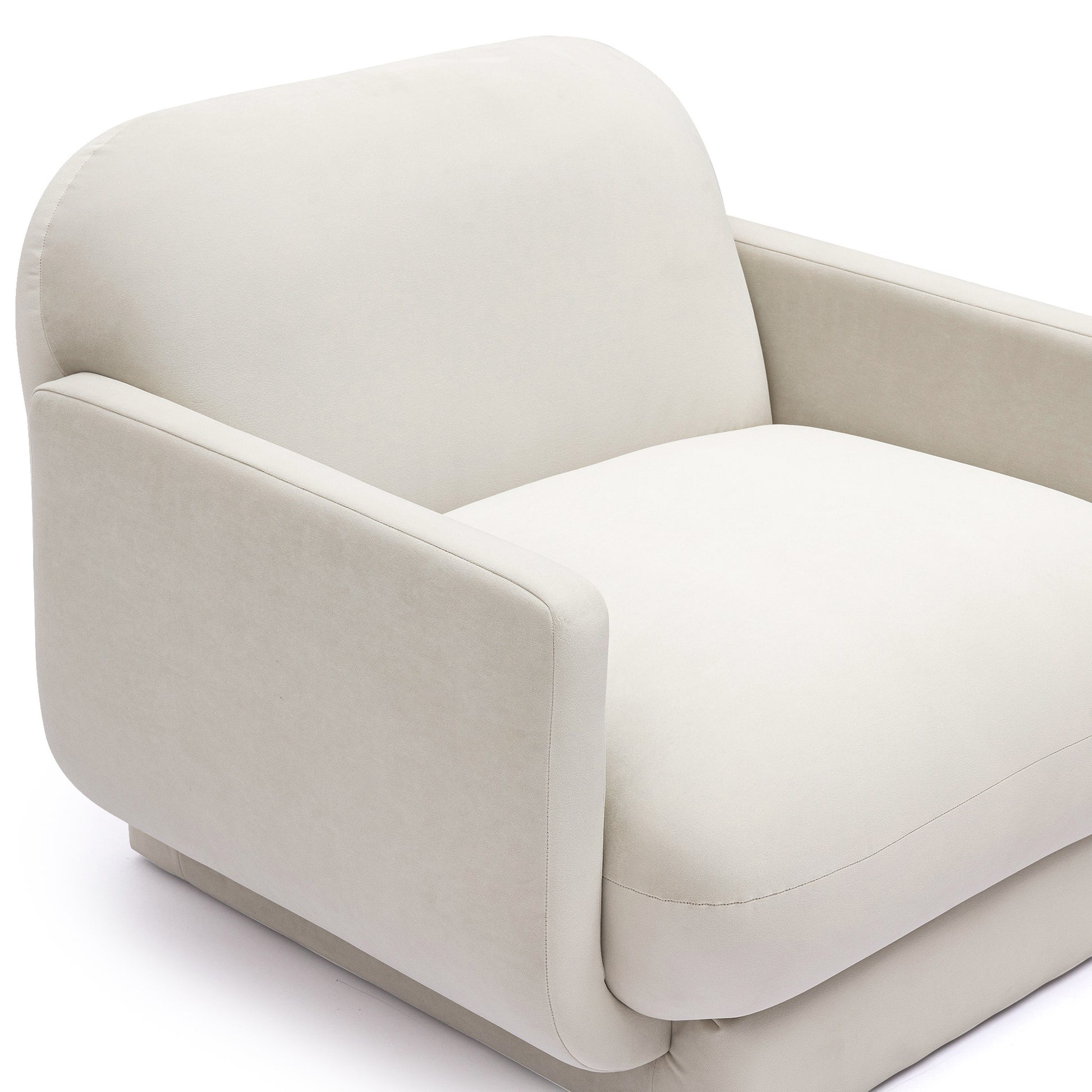 Azalea Performance Velvet Accent Chair - Cream - Image 5