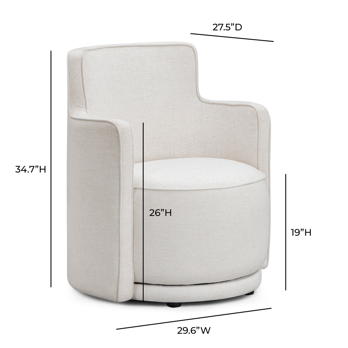 Passe Swivel Accent Chair - Cream - Image 7
