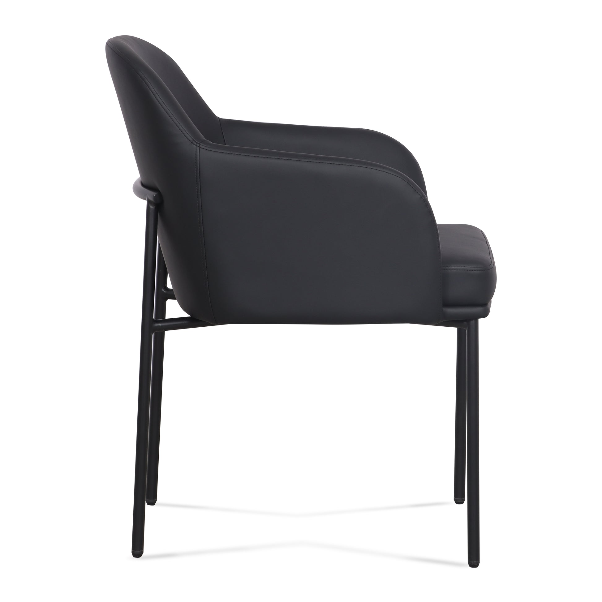 Sydney Performance Vegan Leather Armchair - Set of 2 - Black - Image 5