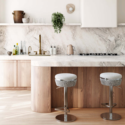 Astro Performance Vegan Leather Adjustable Stool - White/Grey - Image 1