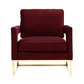 Avery Performance Velvet Accent Chair - Maroon - Image 3
