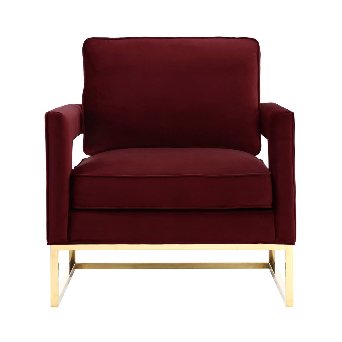 Avery Performance Velvet Accent Chair - Maroon - Image 3