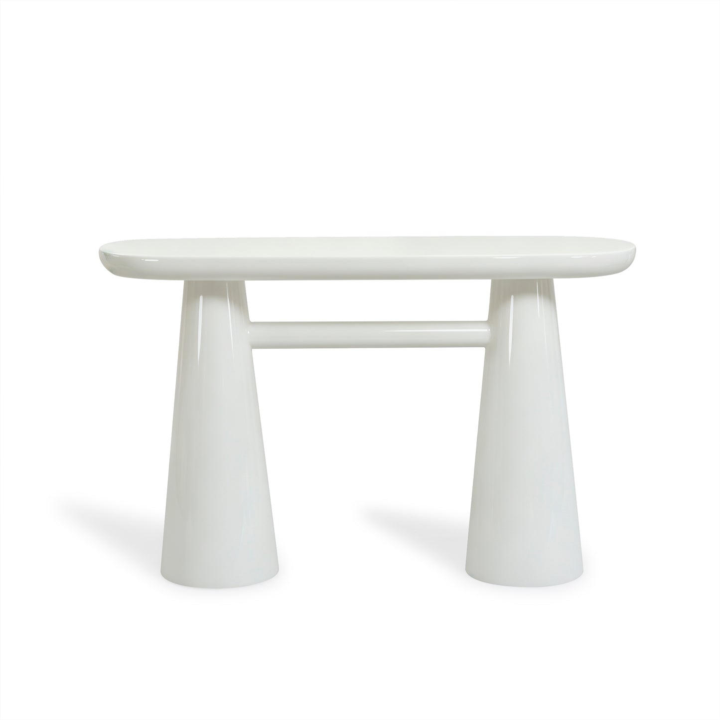 Baila Glossy Lacquer Console Table - Cream - Image 1