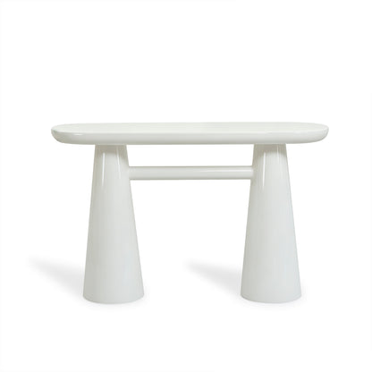 Baila Glossy Lacquer Console Table - Cream - Image 1