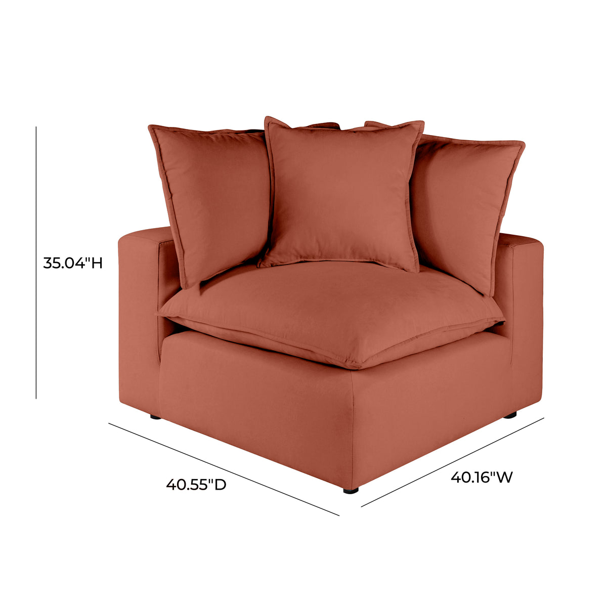 Cali Modular Corner Chair - Rust - Image 5