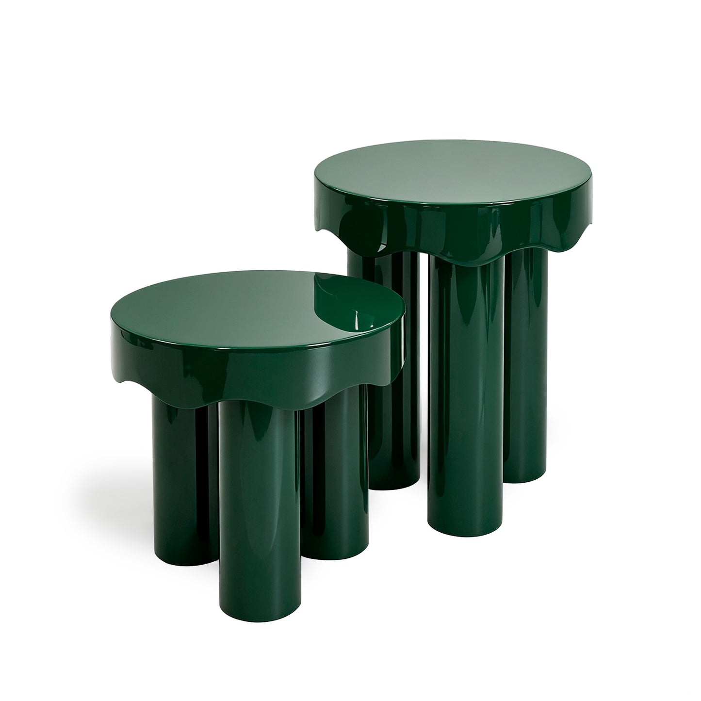 Casper High Gloss Nesting Side Table Set - Green - Image 1